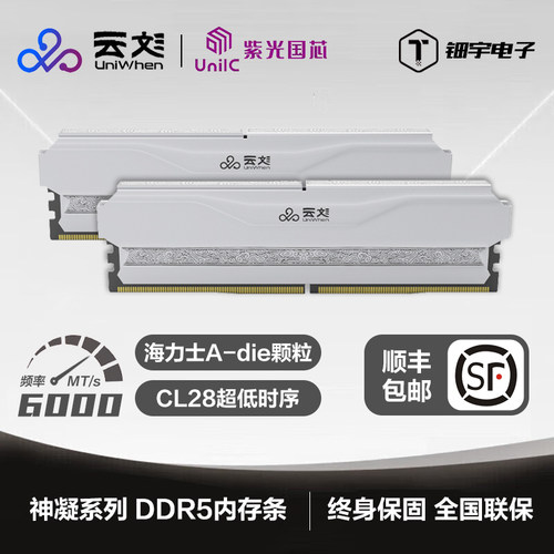 紫光云彣DDR56000C28内存条
