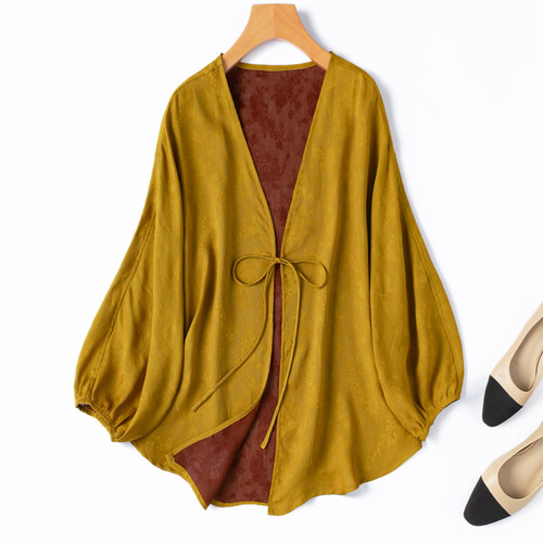 透气全孔罗真丝香云纱防晒外套