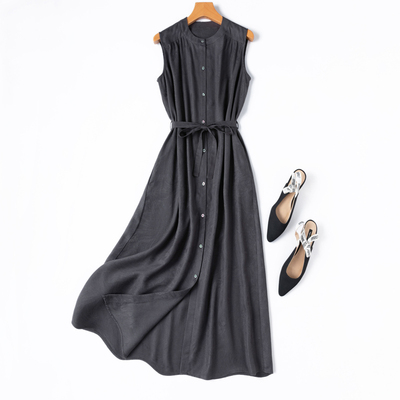 低调气质欧美灰！真丝绢丝背心裙