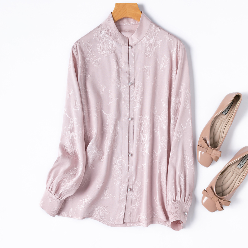 20姆米透气真丝全孔罗轻国风衬衫