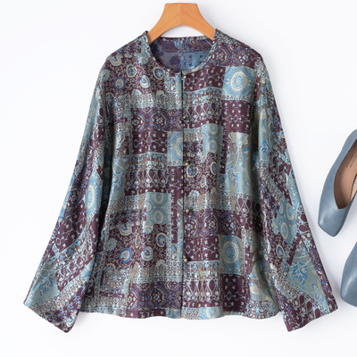 精美提花丝羊毛！民族风中式开衫