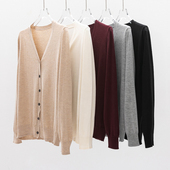 V领长袖 桑蚕丝羊绒混纺基础款 开衫 软糯针织衫 秋季 女款 休闲刚需