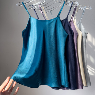 大福利！人手几件！斜裁真丝珍珠缎打底背心内搭修身桑蚕丝小吊带