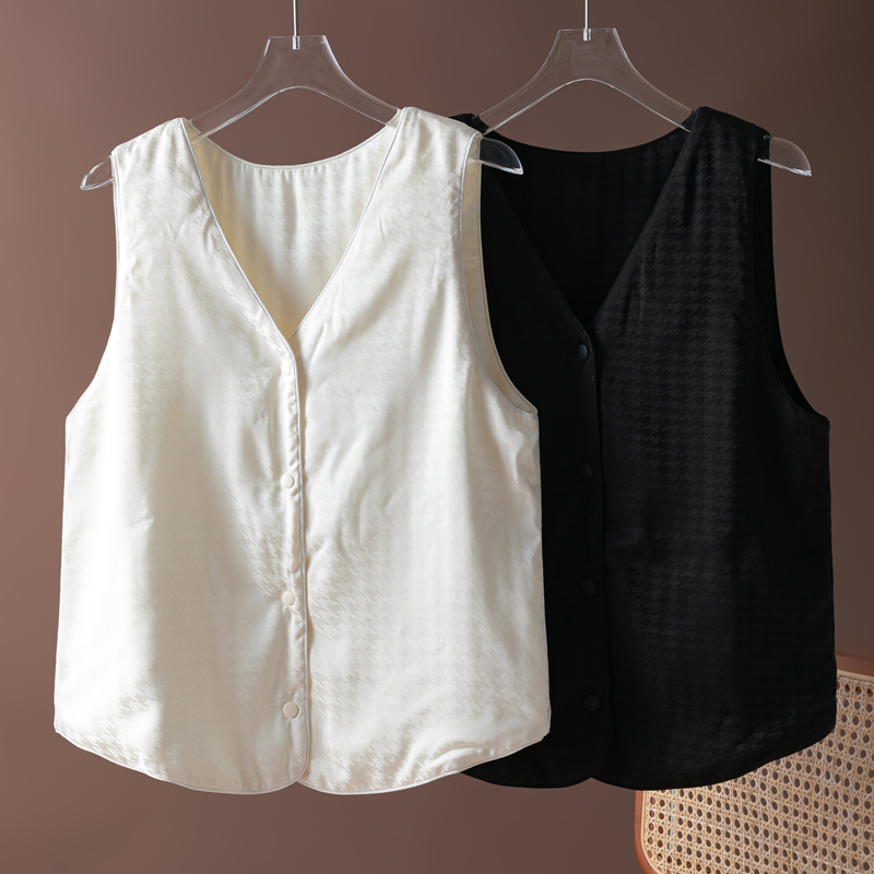 松软好触感！桑蚕丝填充V领马甲