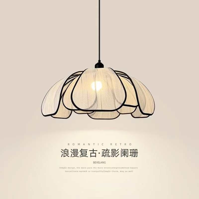 复古花瓣吊灯网红中古餐厅装饰灯