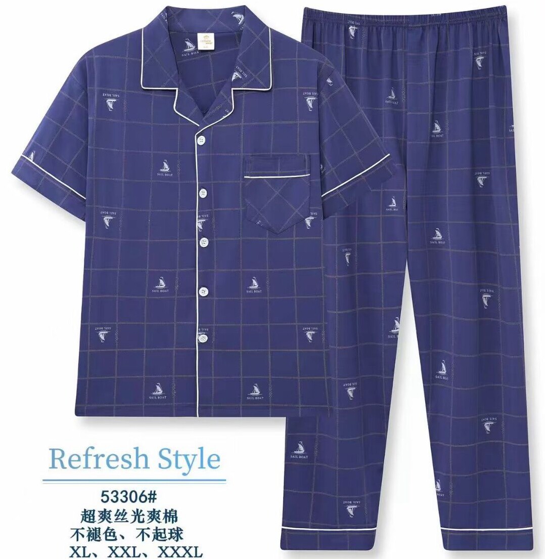 棉家居服凯迪天骄睡衣男士短袖
