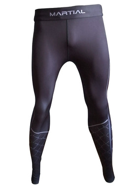 尚武mma紧身长裤格斗健身跑步运动裤黑色打底BJJ柔术速干防磨长裤