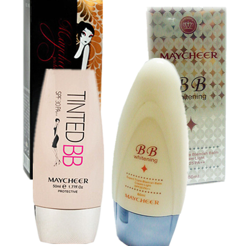 MAYCHEER多效矿物修护珍珠BB霜保湿滋润遮瑕隔离霜男女用