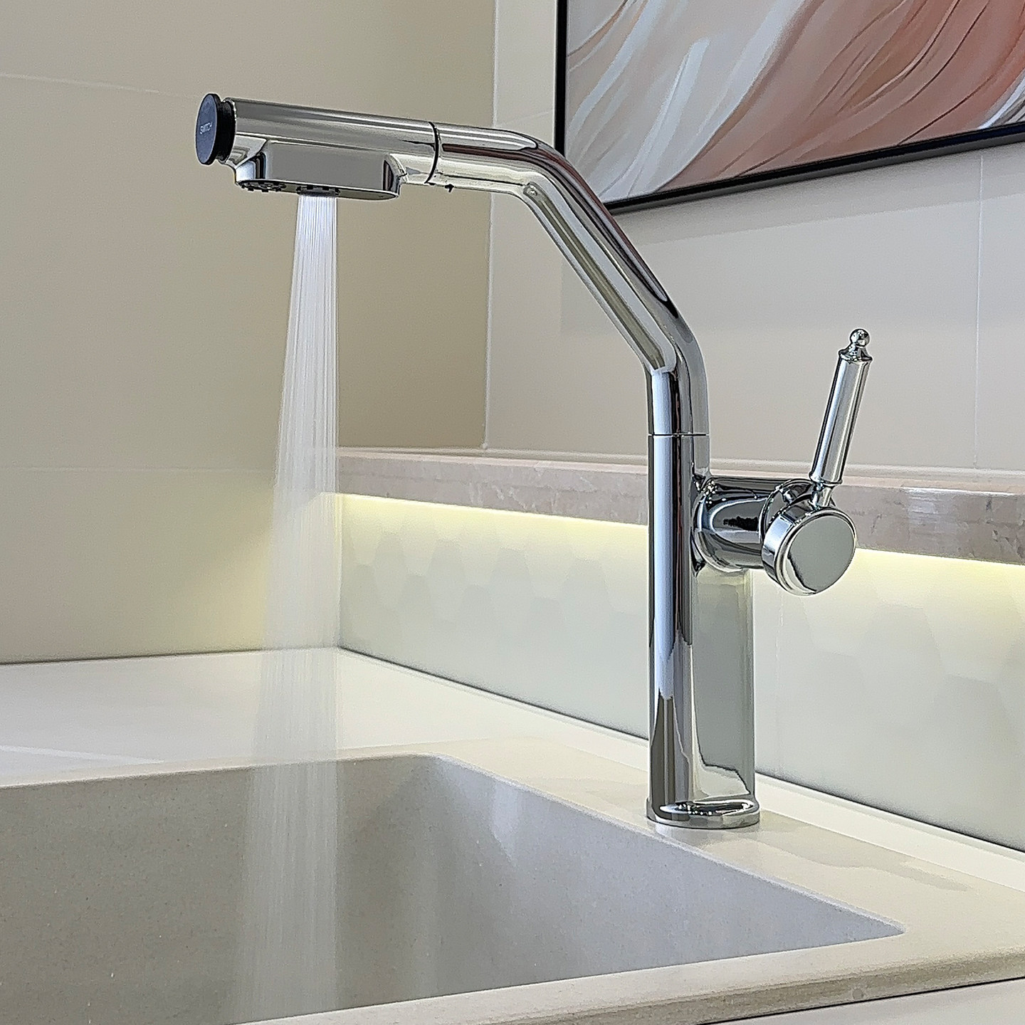 家用多功能增压旋转抽拉冷热阳台洗衣池厨房洗菜盆水槽水龙头防溅