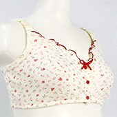 断码 田园小碎花荷叶哺乳文胸日本犬印 canlemon孕妇全棉经典