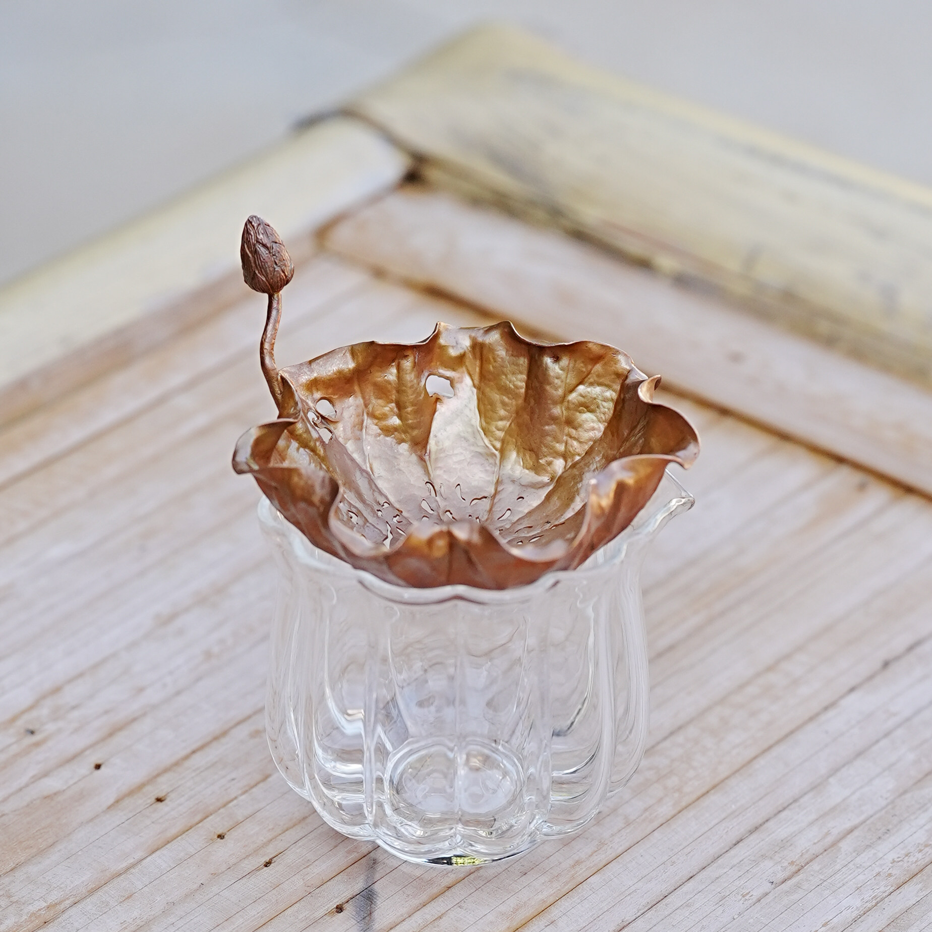 手工铜器手作美物茶道配件烤色创意荷叶莲叶茶漏高档复古茶托套装,餐饮具,茶滤,淘宝优惠券,粉丝福利购,淘宝优惠卷