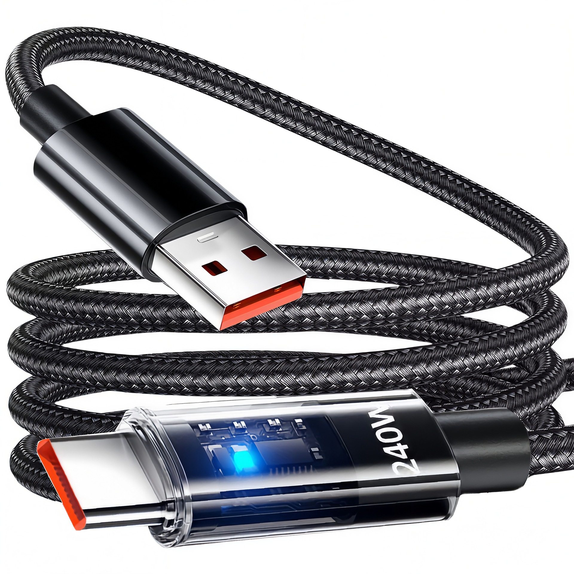 跨境充线240W快充车载线适用1516无品牌（无注册商标）闪充手