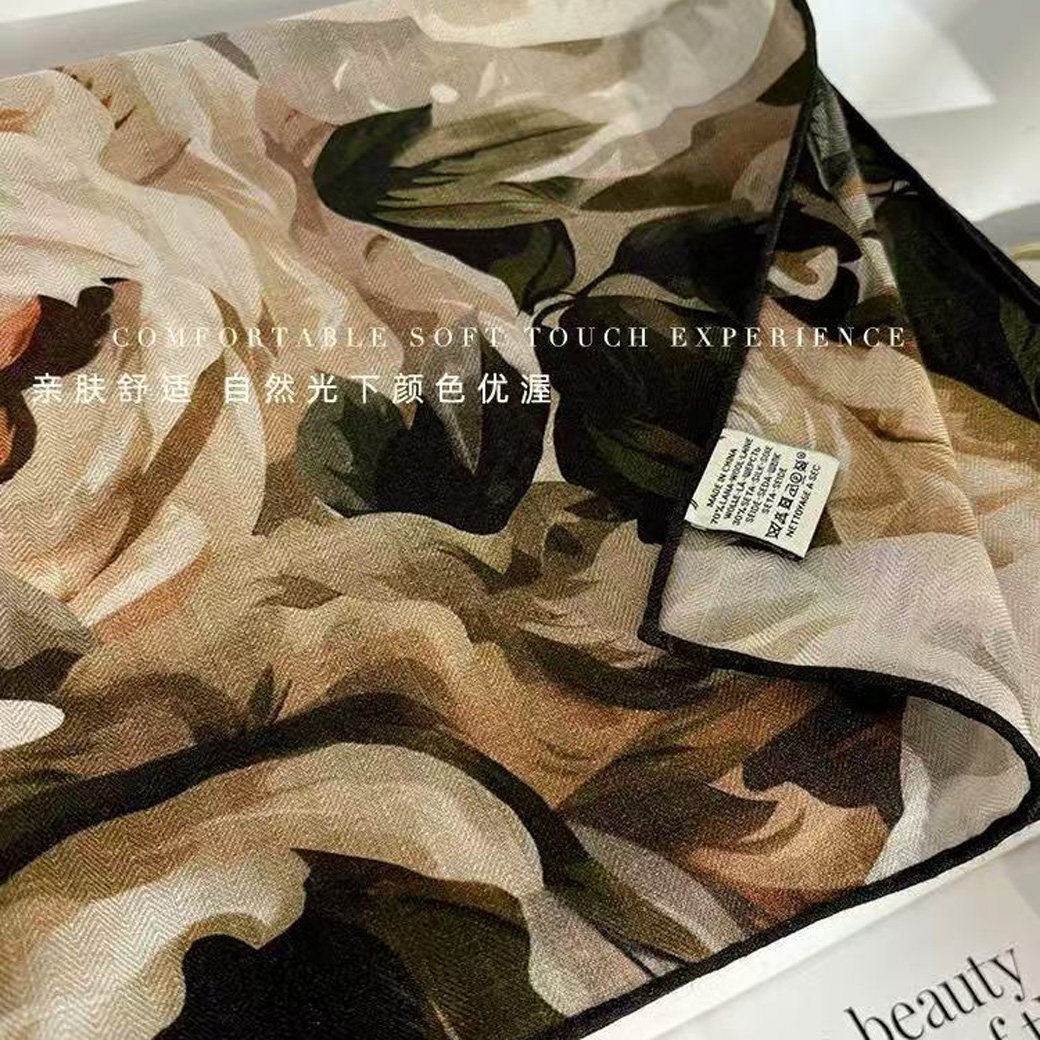 新品-复古文艺双面双色方巾棉绒围巾/丝巾/披肩