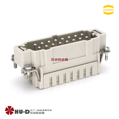 HARTING浩亭09330162616重载连接器HanES 16ES笼式弹片公插芯(M)