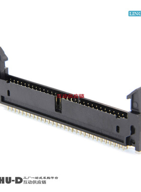 L-YO牛角座直针 DC2-60P直脚 60芯牛角插座 排线插座2.54间距黑色