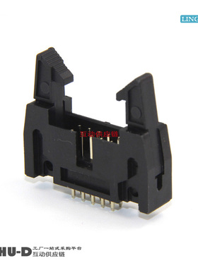 L-YO牛角座直针 DC2-10P直脚 10芯牛角插座 排线插座2.54间距黑色