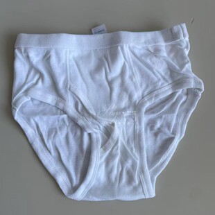 出口单 纯色白色中腰精梳纯棉青少年儿童内男童三角内裤 舒适2条