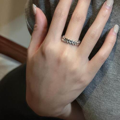 S925纯银麦穗戒指女款简约百搭