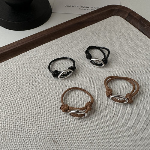 S925纯银几何猪鼻子戒指环