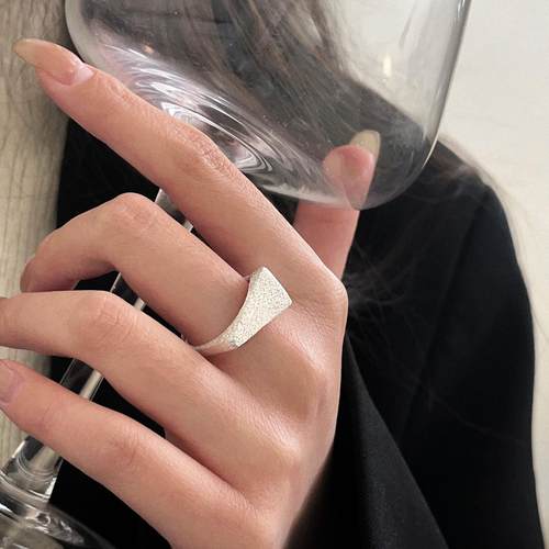 不规则食指戒INS戒指拉丝925纯银