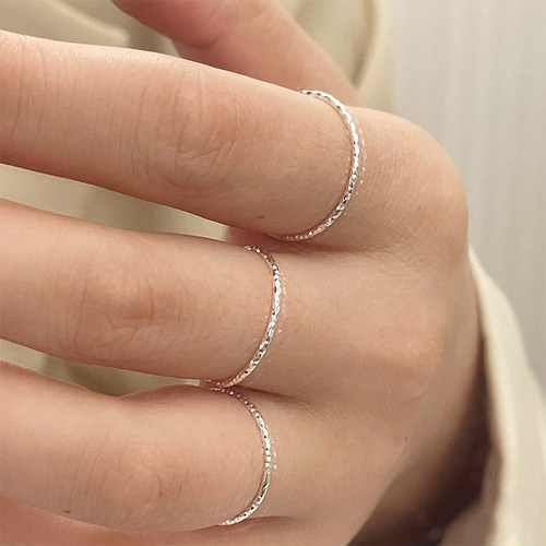 通体S925纯银素圈戒指叠戴