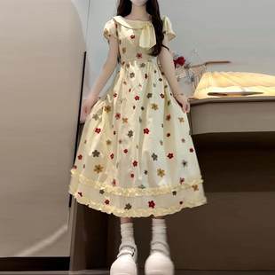 少女甜美小清新连衣裙夏季好看裙子初高中学生洋气减龄碎花中长裙