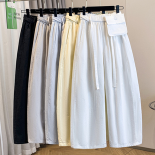 薄款 休闲九分哈伦裤 洗水棉裤 初高中学生宽松阔腿裤 女2026新款 夏季