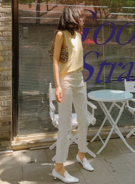 ZHOU买手店｜显腿长 小个子真爱！白色小脚牛仔裤