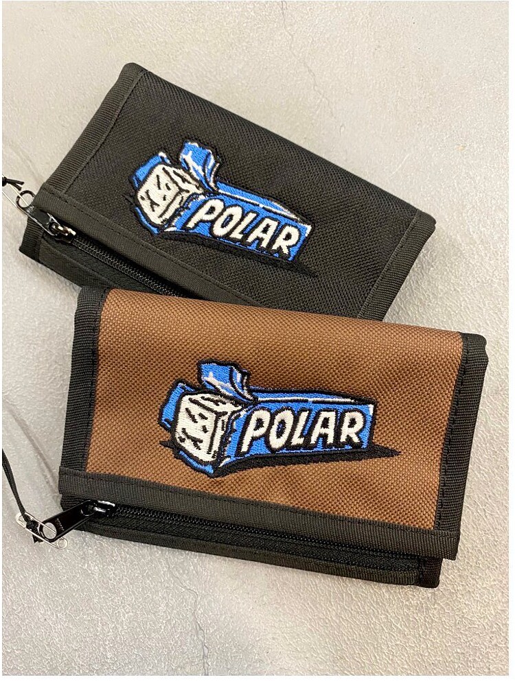 WOO POLAR SKATE CO BUBBLEGUM WALLET BUBBLEGUM EMBROIDERED STORAGE CARD WALLET