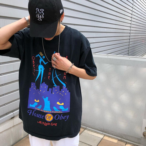 现货 OBEY 26SS 个性扎染宽松纯棉中性风短袖透气叠穿T恤男女潮流