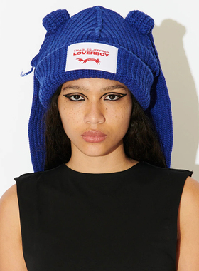 现货 Charles Jeffrey Loverboy CRB 明星同款兔耳经典针织毛线帽