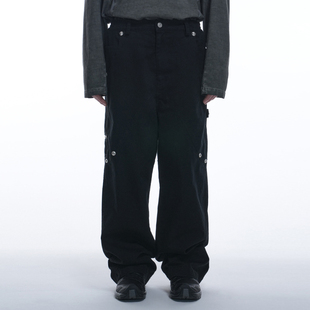 Back 刺绣多口袋直筒宽松休闲长裤 Carpenter Pants Work Grailz