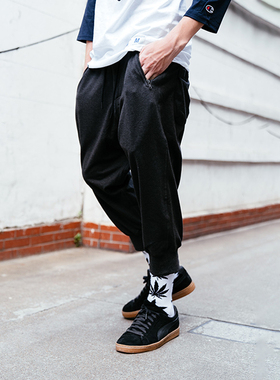 【清仓】Cover Grey Textures Pants 3D垂坠轻质透气九分哈伦长裤