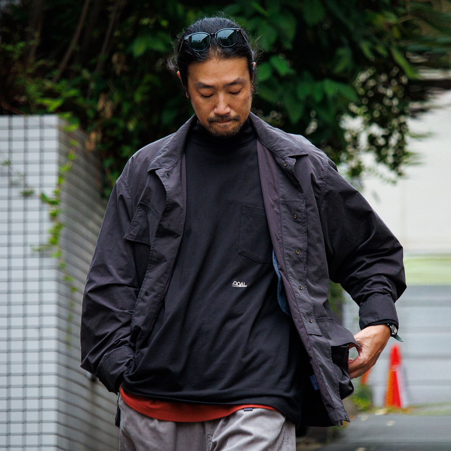 NANAMICA25FW立领宽松长袖T恤