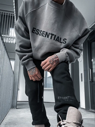 Страх перед Богом FOG Essentials24 Осень и зимний логотип с новым силиконом длинные пары -свитер.