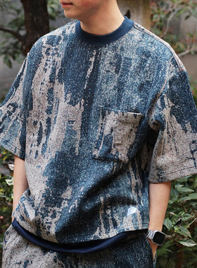 FDMTL X Meanswhile Boro Shirt 25SS 联名款圆领休闲复古短袖T恤