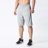 针织棉透气篮球中裤 运动裤 潮流休闲宽松灰色跑步裤 五分裤 男生夏季