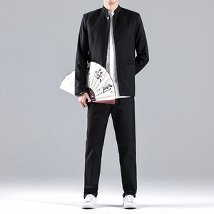 W205* 男士立领修身纯色免烫多色表演服中山装两件套西服 *P85图片