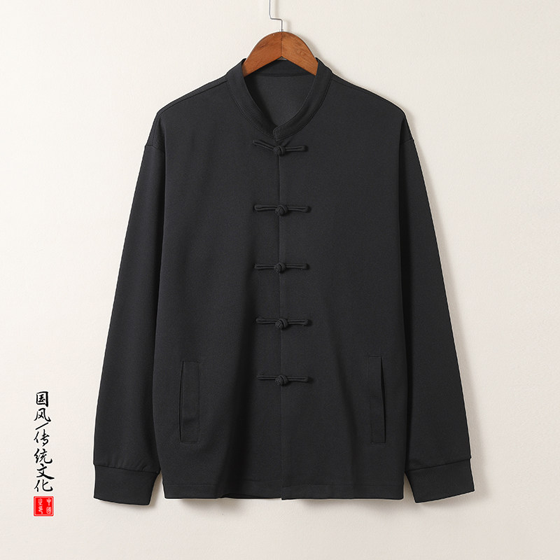 W209*秋季针织夹克中式外套上衣盘扣风宽松卫衣唐装*P65,男装夹克,星座1516（原B303）