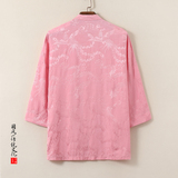 T919*风中袖立领衬衫龙凤纹复古唐装汉服新中式男装*P68，男装衬衫，星座1516（原B303）