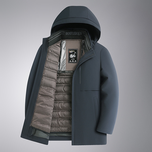 ET106*白鹅绒服中年男士羽绒服冬装外套可脱卸内胆厚送爸爸*P245