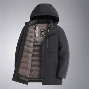 ET106*白鹅绒服中年男士羽绒服冬装外套可脱卸内胆厚送爸爸 *P245，男装羽绒服，星座1516（原B303）