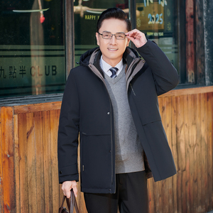 MT158*白鹅绒服中年男羽绒服冬装外套可脱卸内胆加毛送爸爸 *P245图片
