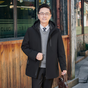 ET106*白鹅绒服中年男士羽绒服冬装外套可脱卸内胆厚送爸爸 *P245图片