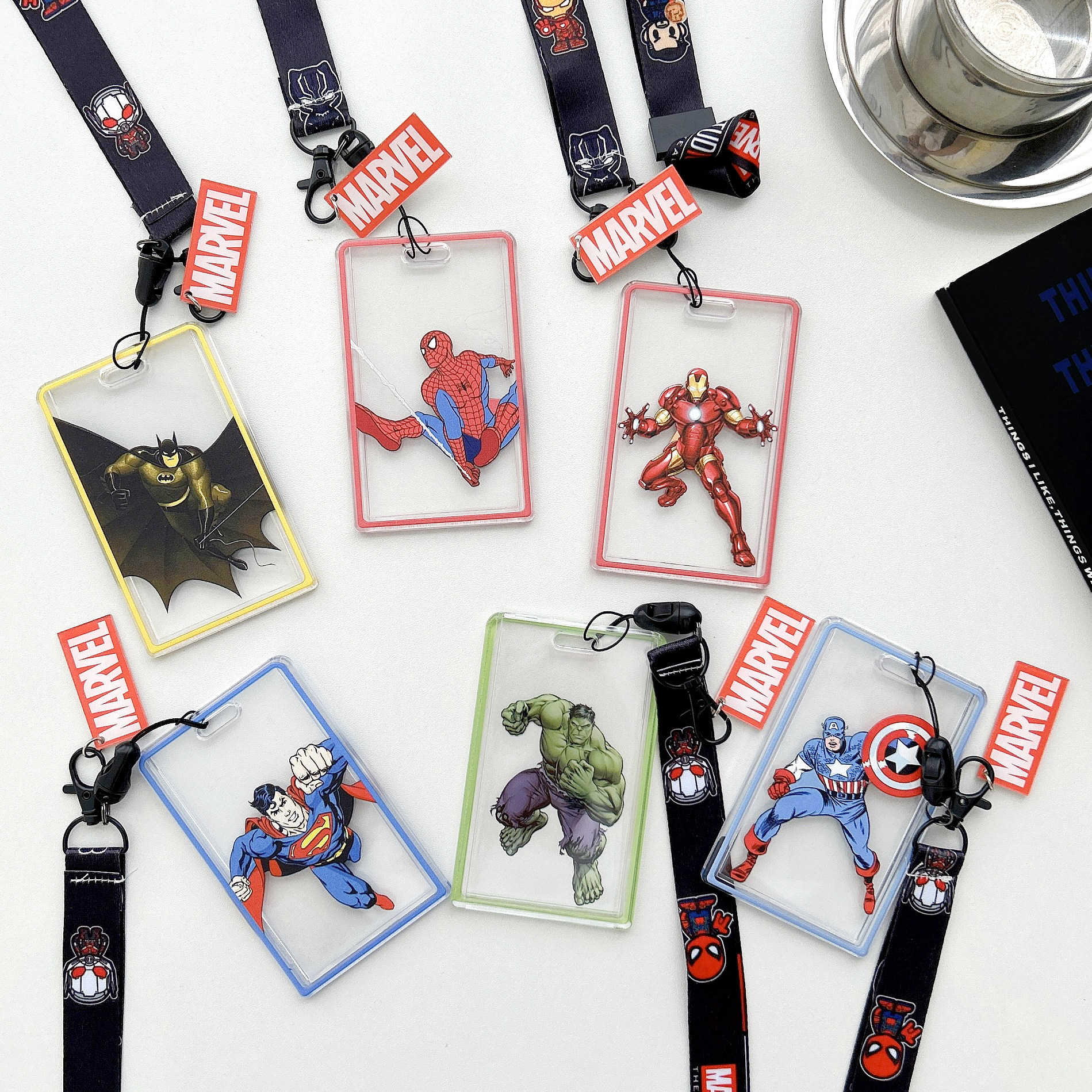 漫威美国队长蜘蛛侠钢铁侠卡套饭卡公交卡门禁校园学生挂绳透明