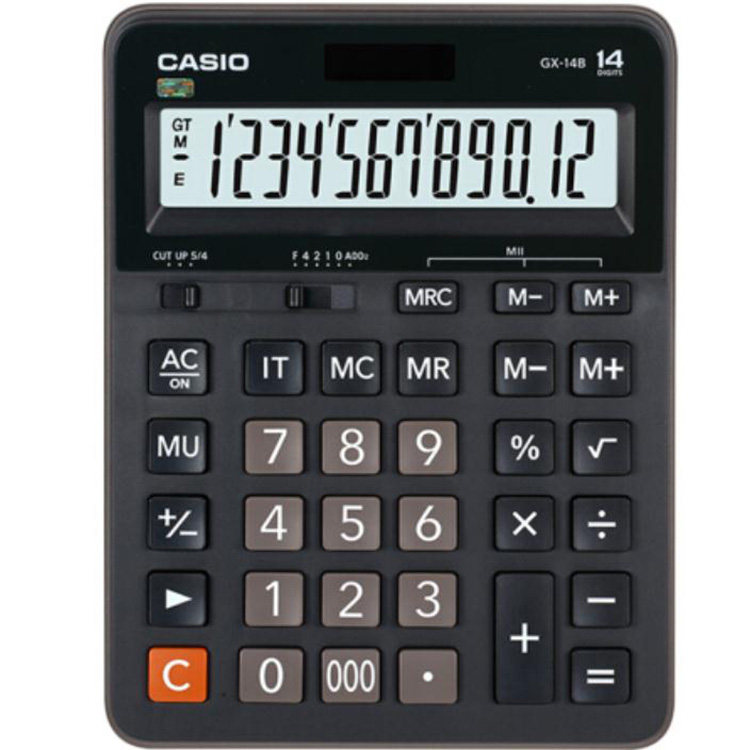 CASIO卡西欧GX-14B太阳能14位数 台式商务 办公计算器 大号