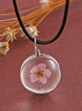 天然干花百搭植物森系情侣毛衣链