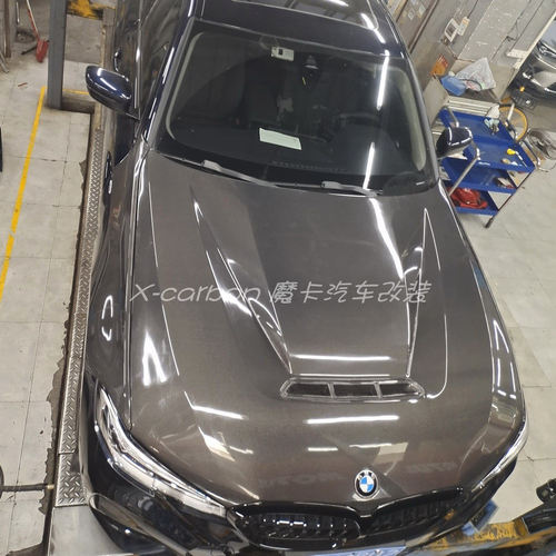 新宝马3系G20改装碳纤维CS款开孔机盖 宝马i3G28碳纤轻量化引擎盖