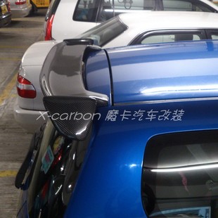 一代本田飞度GD3改装碳纤维无限款尾翼 飞度fit碳纤后扰流定风翼