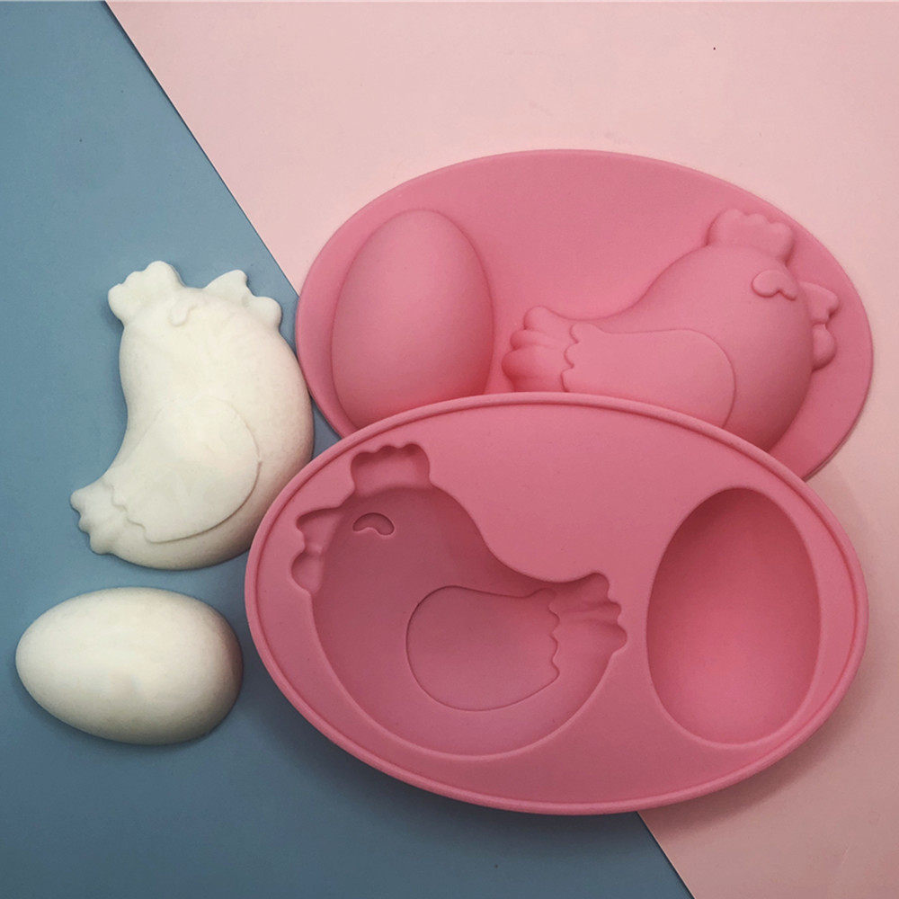 母鸡鸡蛋硅胶模椭圆蛋糕模具肥皂蜡烛香薰模蒸米糕白凉粉模耐高温